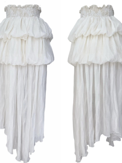 Black And White French Romantic Jellyfish Bubble Hem Women&