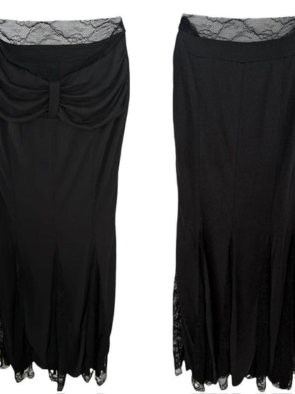 FinderMond FM Black Lace Splice Fishtail Elegant Women&