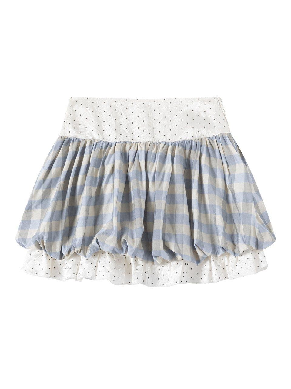 FinderMond FM Blue Plaid Bobo Bud Doll Collar Girlish Women&