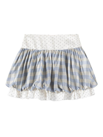 FinderMond FM Blue Plaid Bobo Bud Doll Collar Girlish Women&