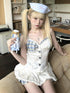 FinderMond FM Blue Plaid Polka Dot Bow Strappy Women&