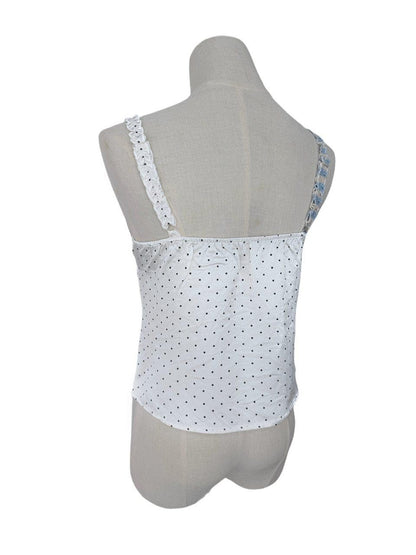 FinderMond FM Blue Plaid Polka Dot Bow Strappy Women&