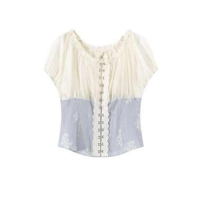 FinderMond_FM_Blue_Striped_Embroidered_Sheer_Lace_Jellyfish_Hook_Women&