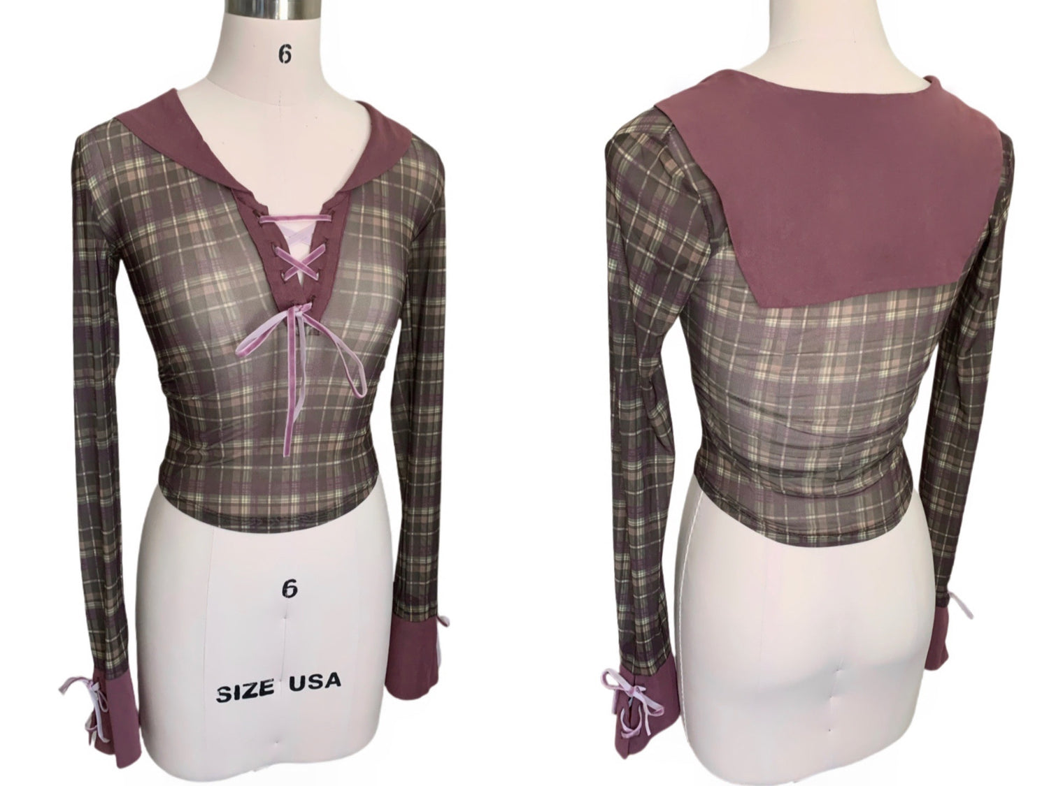 FinderMond_FM_Checked_Sailor_Collar_Multi_Layered_Women&