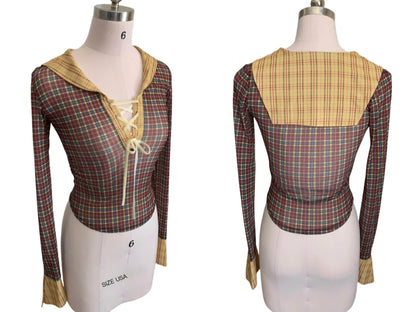 FinderMond_FM_Checked_Sailor_Collar_Multi_Layered_Women&