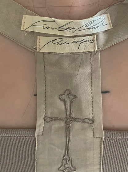 FinderMond FM Cross Applique Spine Embroidery Ribbon Women&