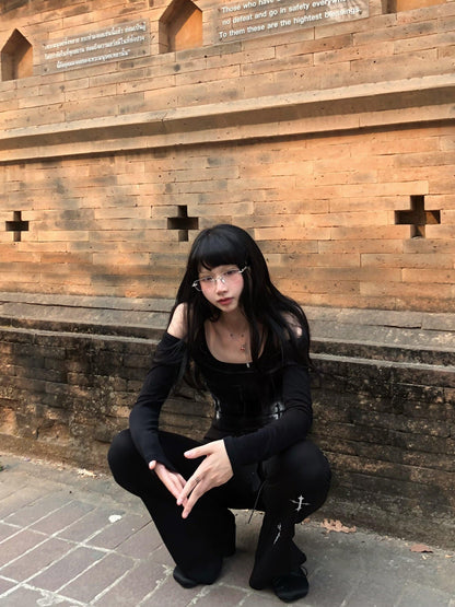 FinderMond FM Cross Ruins Embroidered Women&