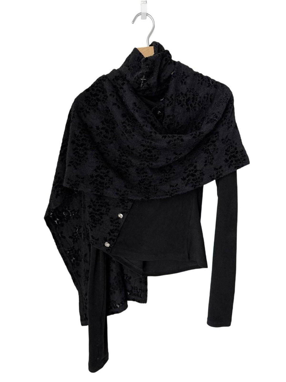 FinderMond FM Dark Detachable Embroidered Asymmetric Cape Women&