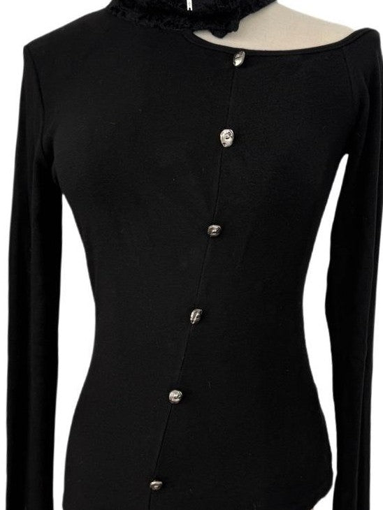 FinderMond FM Dark Detachable Embroidered Asymmetric Cape Women&