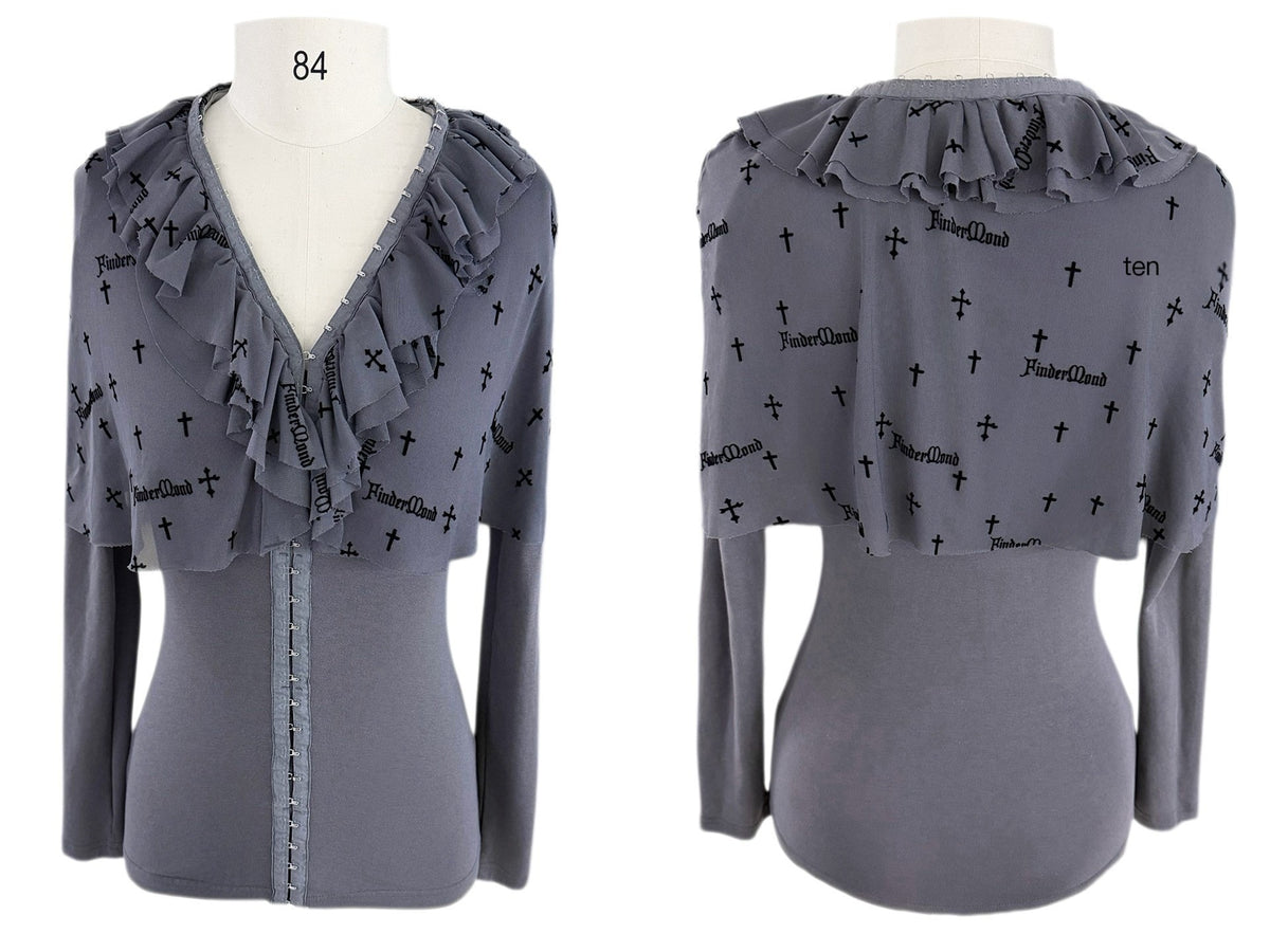 FinderMond_FM_Dark_Gothic_Cross_Flocked_Mesh_Layered_Cape_Women&