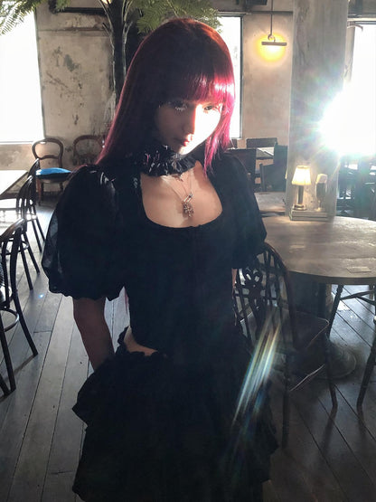 FinderMond FM Dark Pleated Bondage Strap Jellyfish Bubble Women&