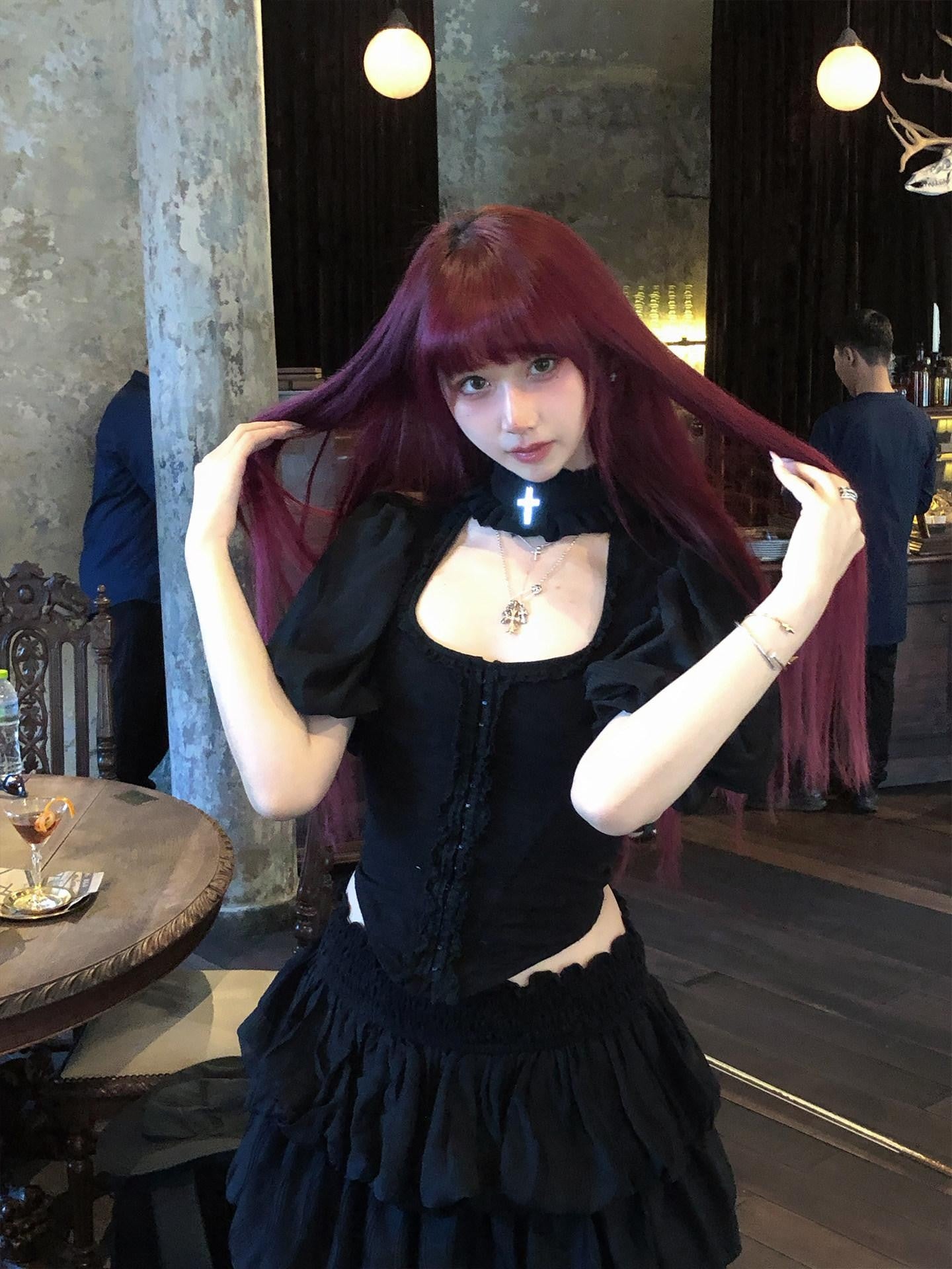 FinderMond FM Dark Pleated Bondage Strap Jellyfish Bubble Women&