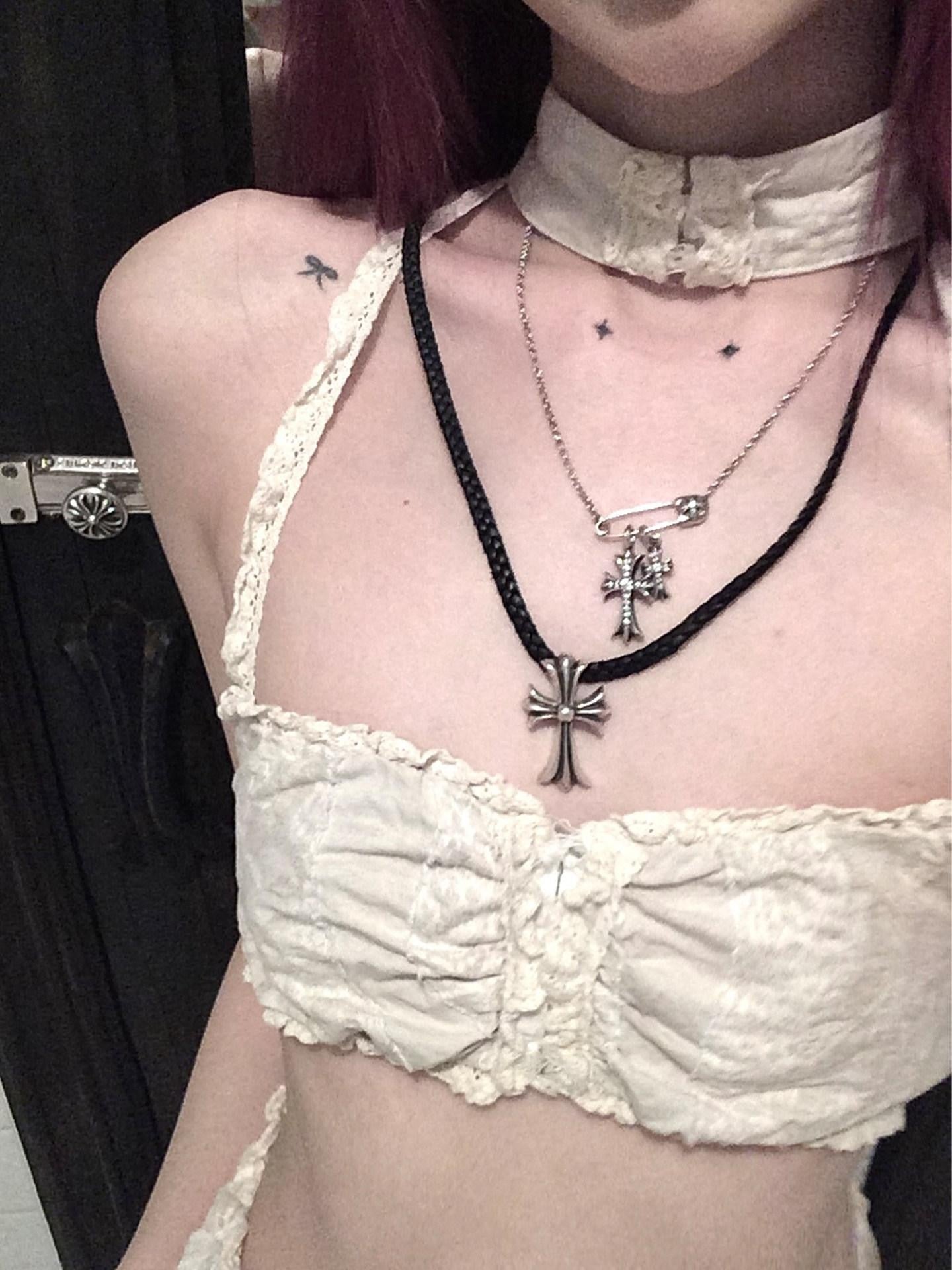 FinderMond FM French Heavy Lace Splice Choker Women&