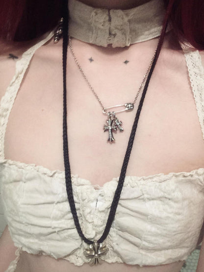 FinderMond FM French Heavy Lace Splice Choker Women&