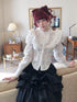 FinderMond FM French Lotus Sleeve Rose Pattern Stand Collar Women&