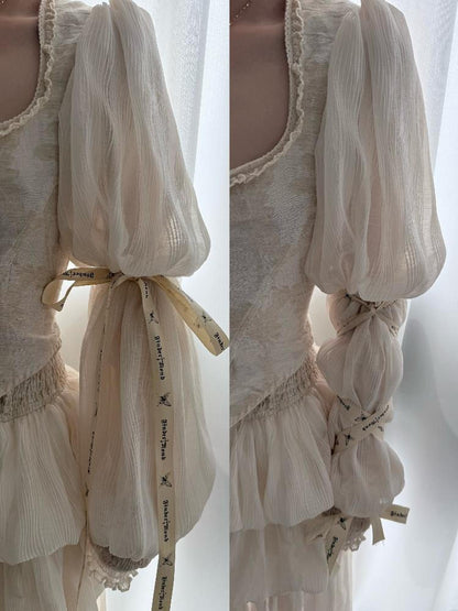 FinderMond FM French Romantic Pleated Strappy Tie Women&