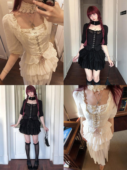 FinderMond FM Generated Color And Black French Romantic Classical Elegant Women&