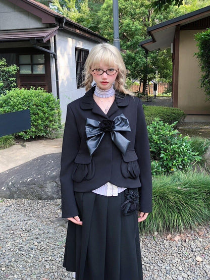 FinderMond FM Girlish Pleated Doll Collar Japanese Style Women&