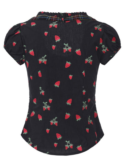 FinderMond FM Girly Strawberry Print Colorblock Women&