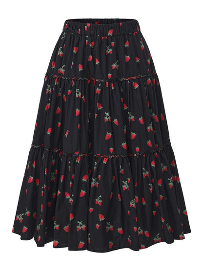FinderMond FM Girly Strawberry Print Colorblock Women&