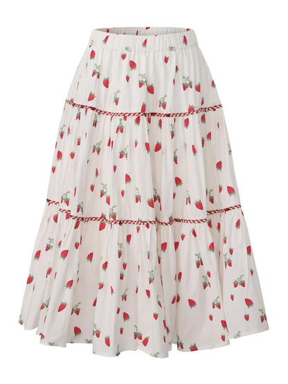 FinderMond FM Girly Strawberry Print Colorblock Women&