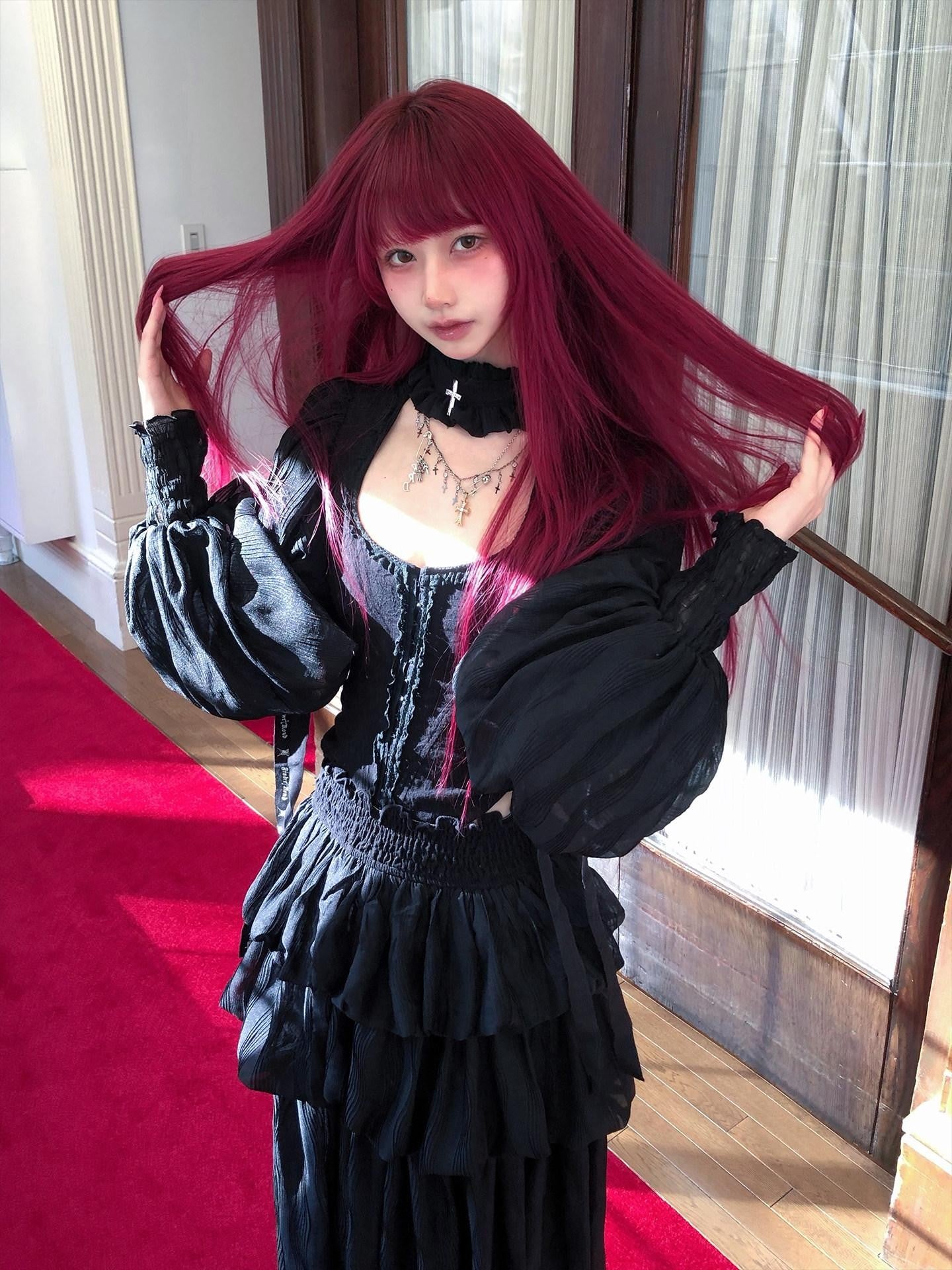FinderMond FM Gothic Mermaid Dark Cross Handmade Choker Women&
