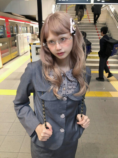 FinderMond FM Gray Low Neck Waist Cinched Hip Hugging Girlish Women&