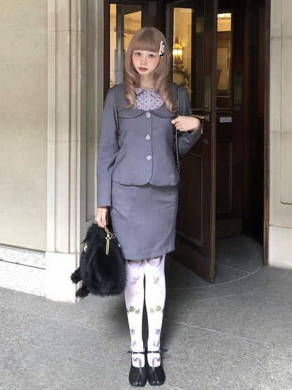 FinderMond FM Gray Low Neck Waist Cinched Hip Hugging Girlish Women&