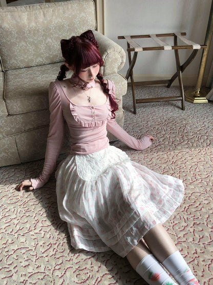 FinderMond FM Gray Pink Doll Rose Collar Women&