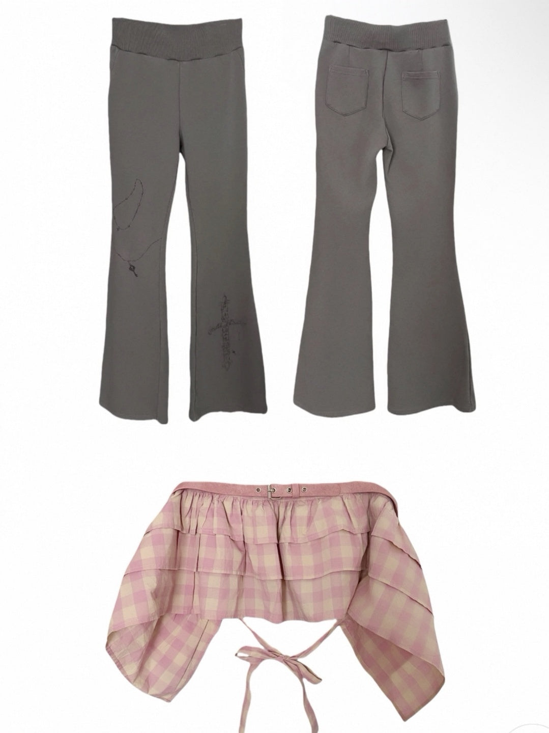 FinderMond_FM_Grey_Pink_Patchwork_Plaid_Rabbit_Print_Women&