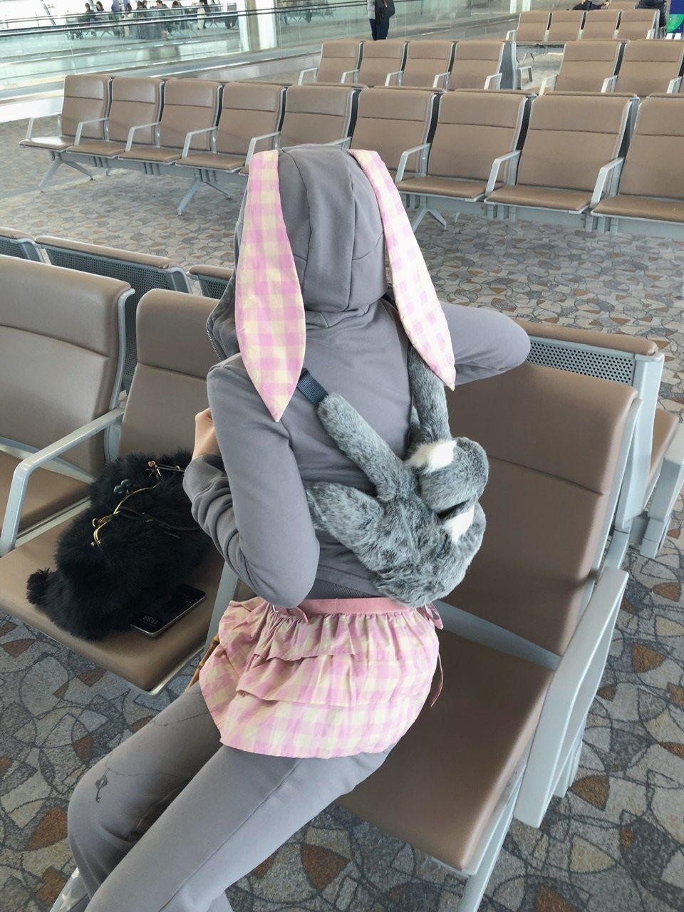 FinderMond FM Grey Pink Patchwork Plaid Rabbit Print Women&