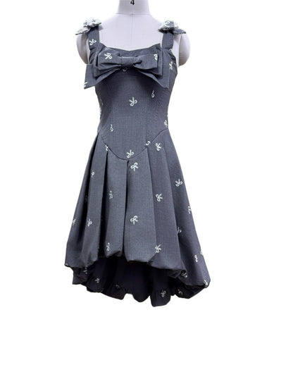 FinderMond FM Lace Embroidered Waist Cinching Bow Strap Women&