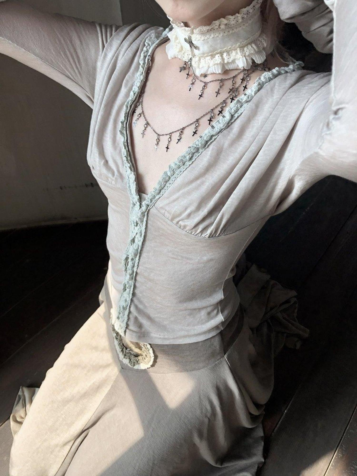FinderMond FM Mermaid Series Cross Handcrafted Choker Women&