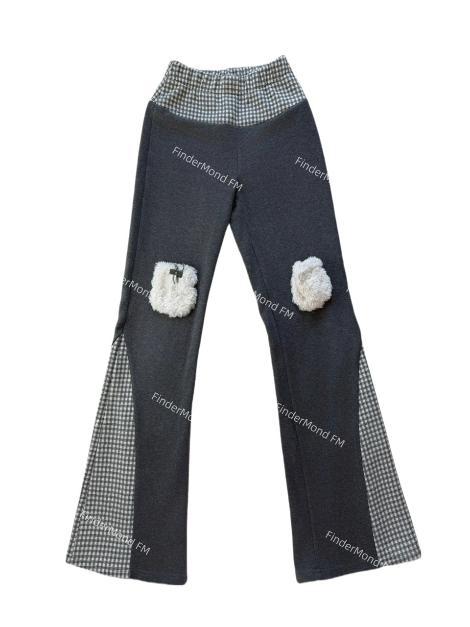FinderMond_FM_Plaid_Color_Block_Faux_Fur_Pocket_Slimming_Flared_Women&