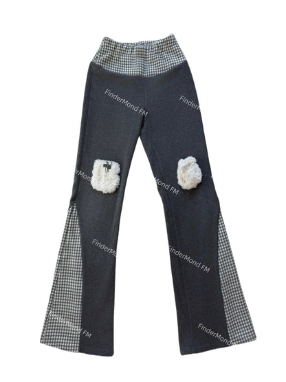 FinderMond_FM_Plaid_Color_Block_Faux_Fur_Pocket_Slimming_Flared_Women&