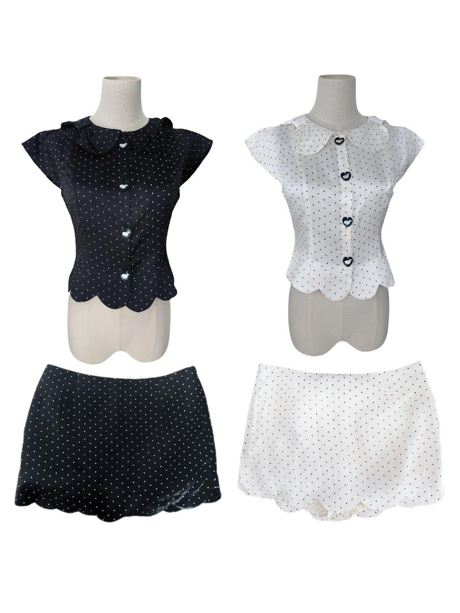 FinderMond FM Polka Dot Petal Bow Elegant Women&