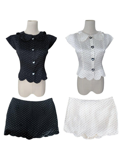 FinderMond FM Polka Dot Petal Bow Elegant Women&