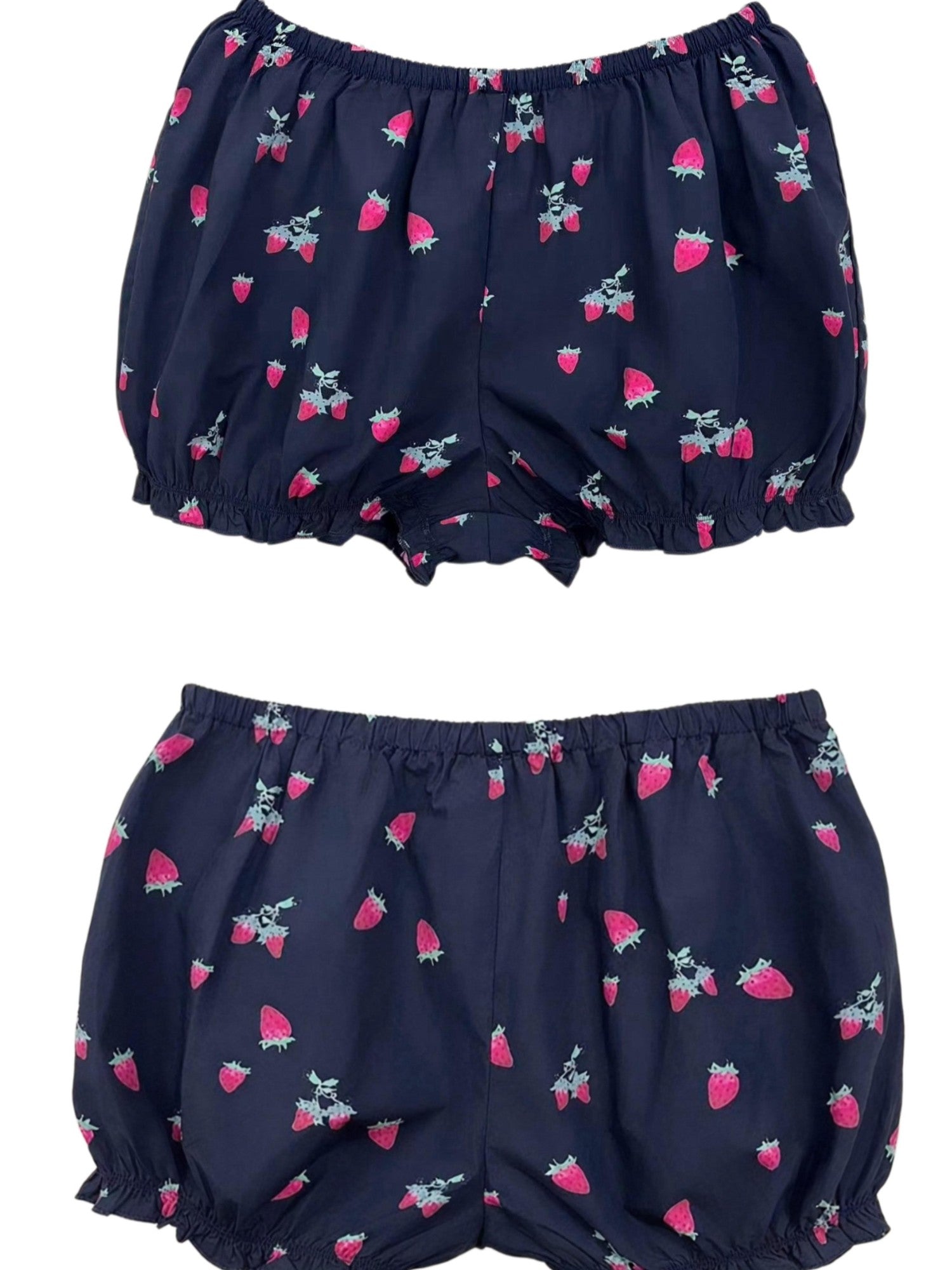 FinderMond FM Retro Strawberry Print Bow Doll Collar Women&