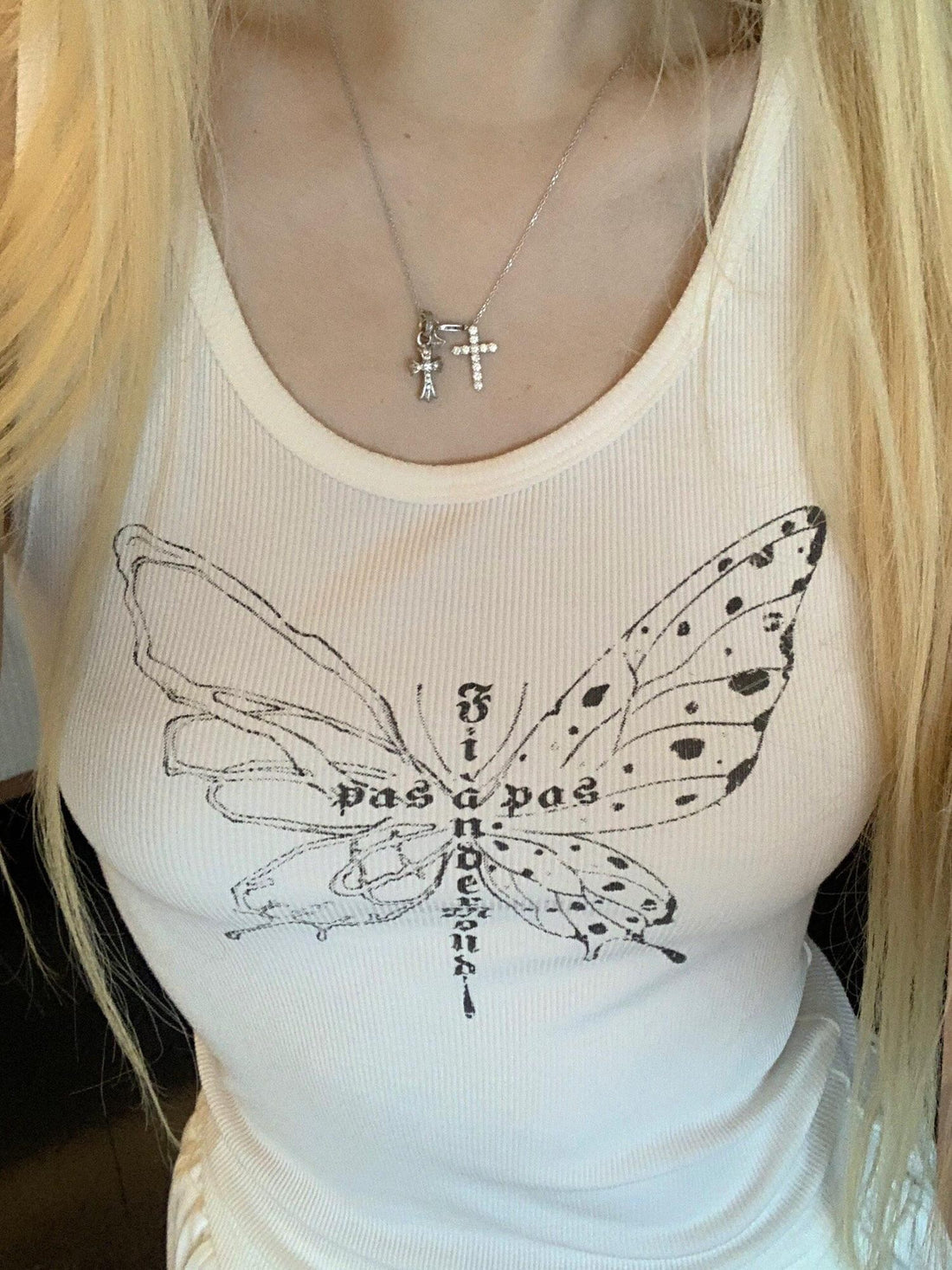 FinderMond FM Shattered Butterfly Print Casual Relaxed Women&