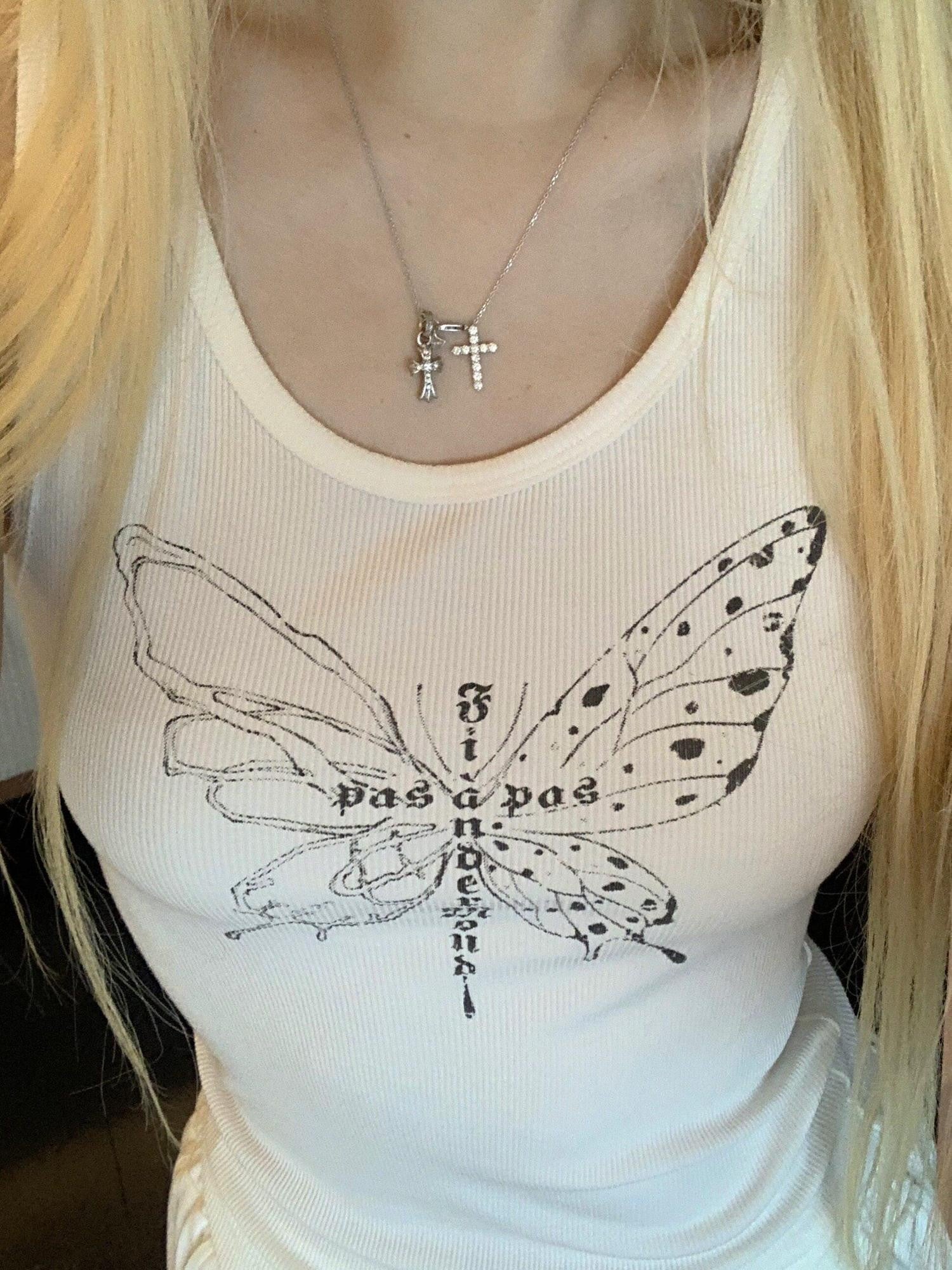 FinderMond FM Shattered Butterfly Print Casual Relaxed Women&