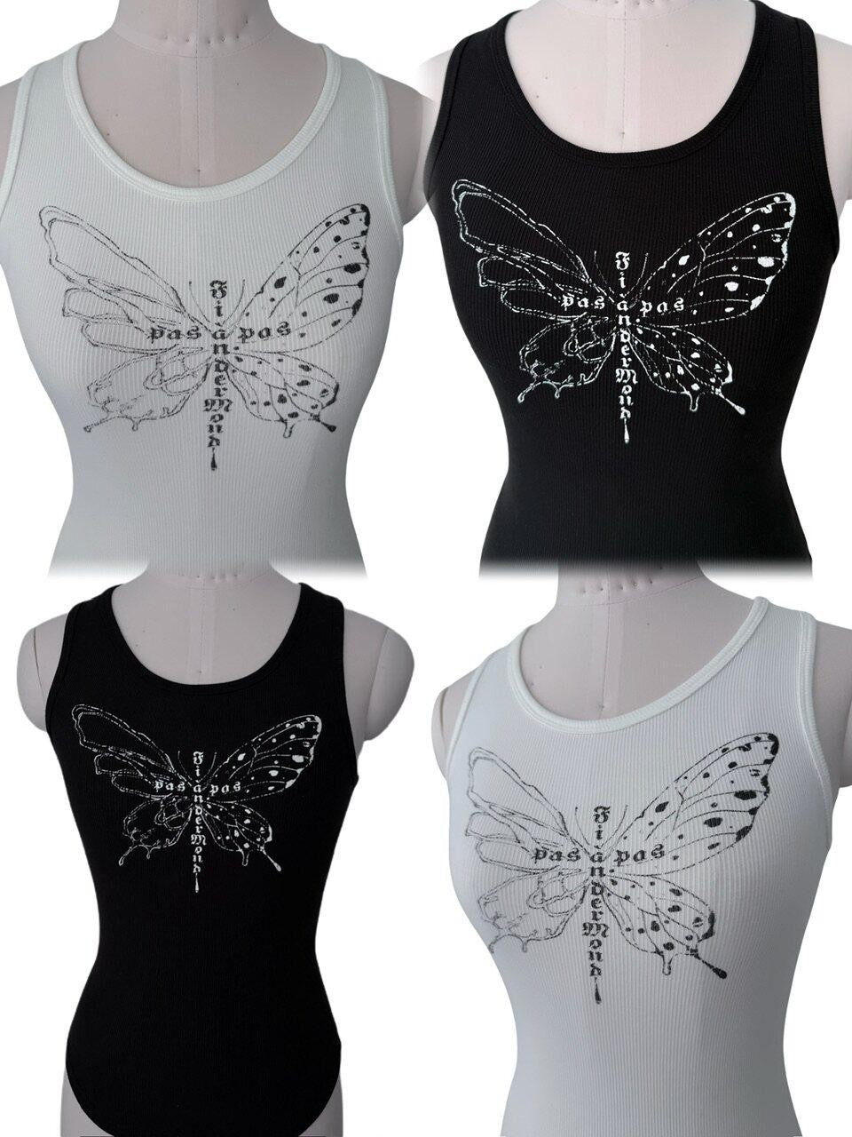 FinderMond FM Shattered Butterfly Print Casual Relaxed Women&