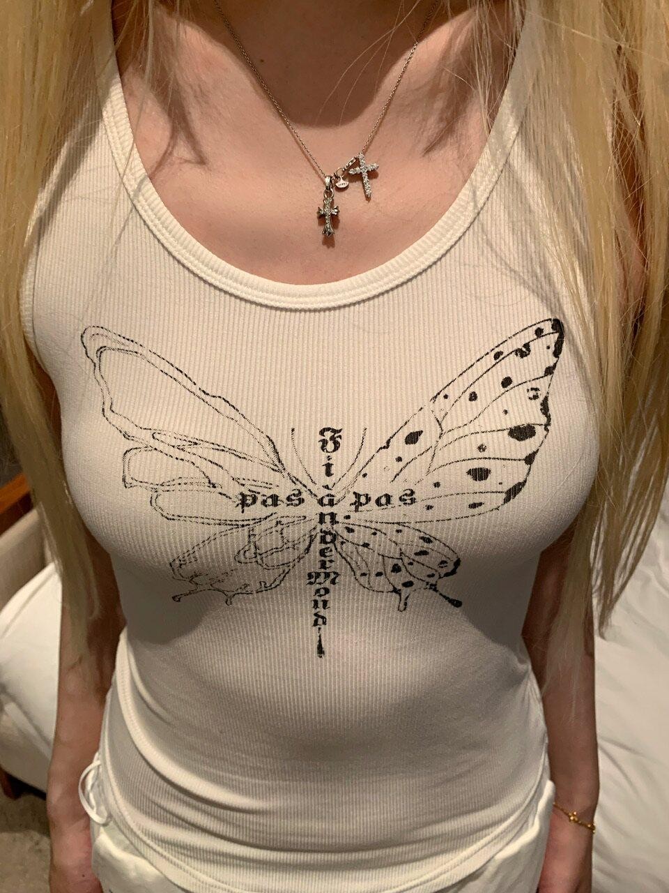 FinderMond FM Shattered Butterfly Print Casual Relaxed Women&