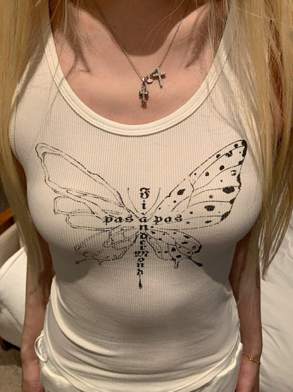 FinderMond FM Shattered Butterfly Print Casual Relaxed Women&