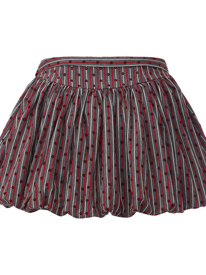 FinderMond FM Striped Flocked Floral Ruched Women&