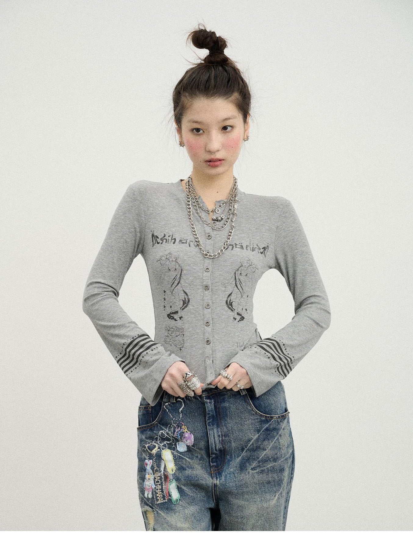 Flared Sleeve Slim Fit Knit Cardigan