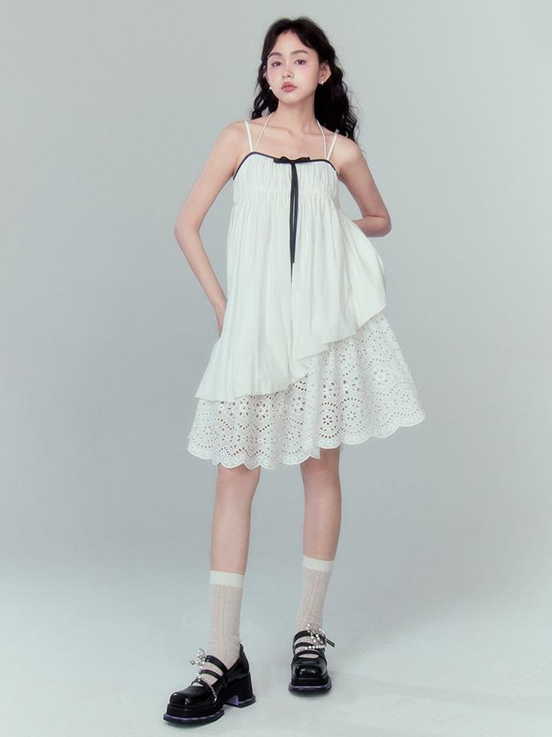 DIDDI MODA Floral Bloom Sheath Dress With Layered Tulle Hem