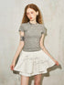 DIDDI MODA Floral Crystal Bow Slim Fit Tee