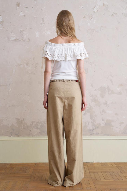 Floral Cutout Crop Top With Drawstring Waist Matching Shorts Pants Set