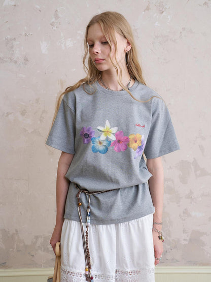 Floral Cutout Crop Top With Drawstring Waist Matching Shorts Pants Set
