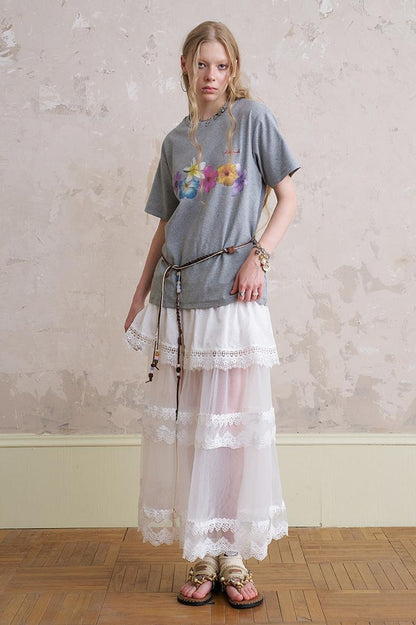 Floral Cutout Crop Top With Drawstring Waist Matching Shorts Pants Set